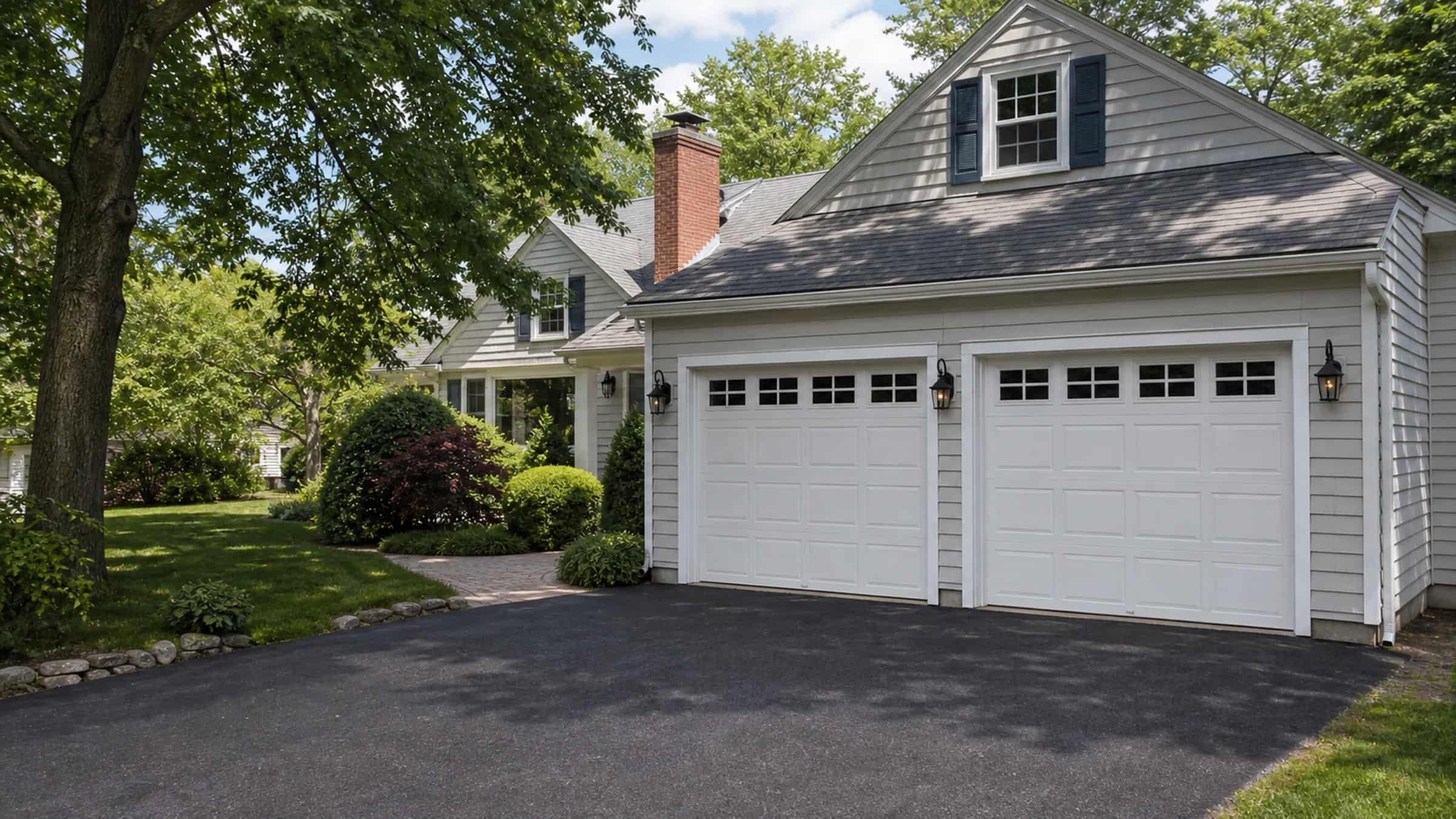 Connecticut home with residential garage door