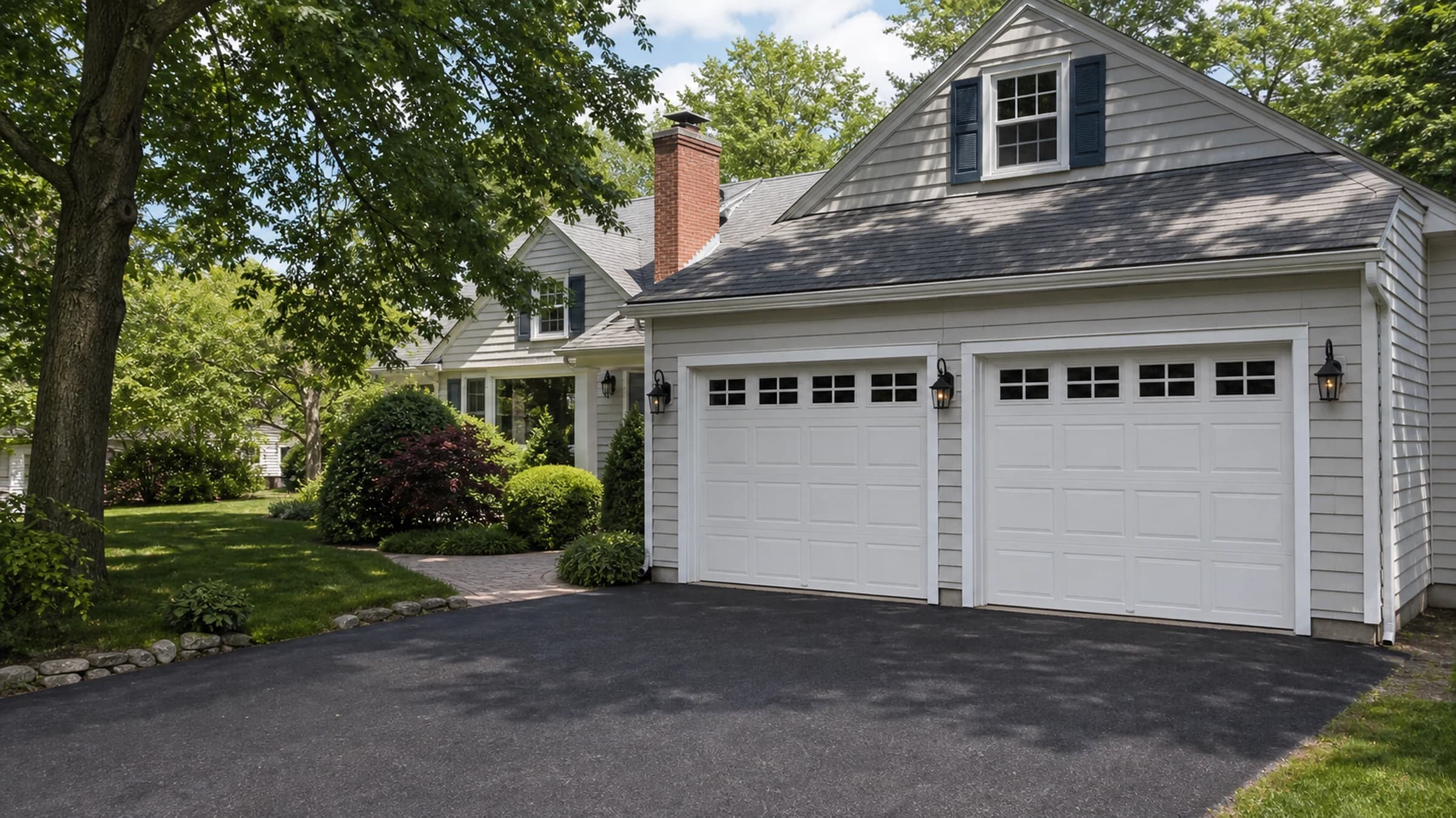 Connecticut home with residential garage door